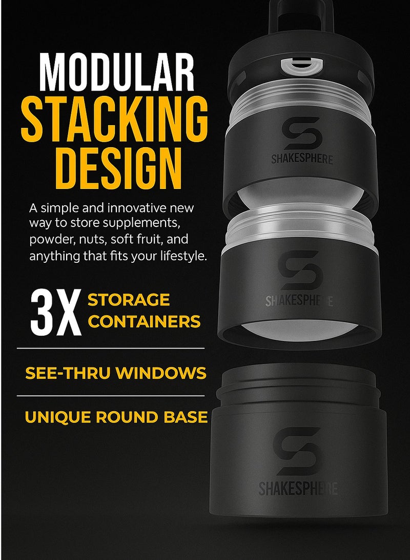 شيكسفير حاوية تخزين مسحوق البروتين القابلة للتكديس من شيك سفير - ٨٥ جرام / ٣ أونصات (شفافة) - Image 2