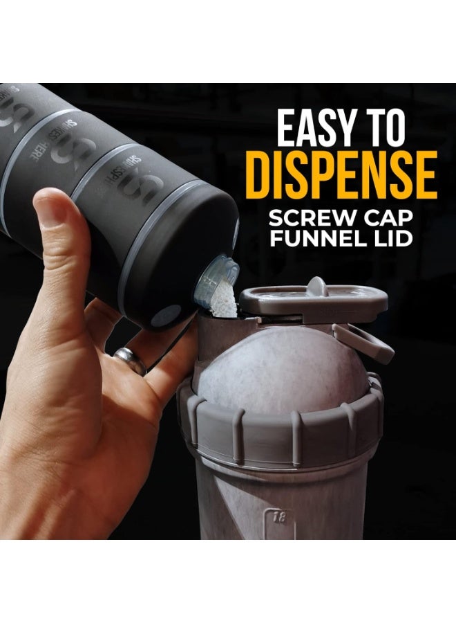 شيكسفير حاوية تخزين مسحوق البروتين القابلة للتكديس من شيك سفير - ٨٥ جرام / ٣ أونصات (شفافة) - Image 3