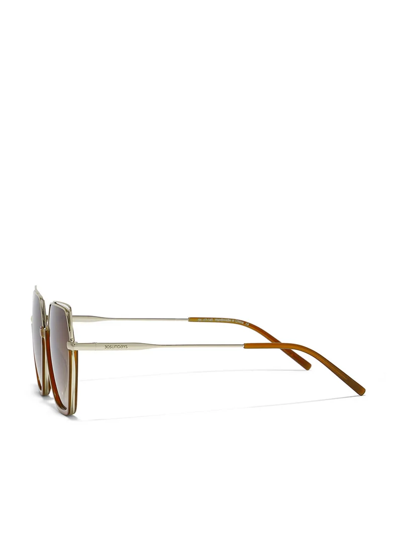 30Sundays Grace,Women Sunglasses, Geometric Sunglasses, UV Protection: UV400 (Brown,Brown)