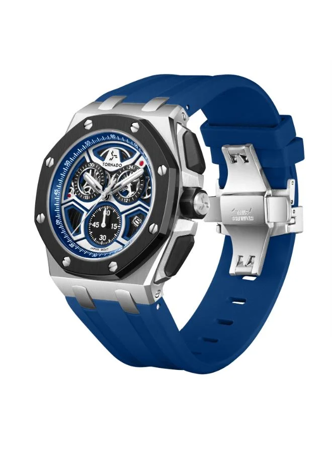 TORNADO Men's Silicone Chronograph Watch T25103-SSLLB - 43mmx52mm mm