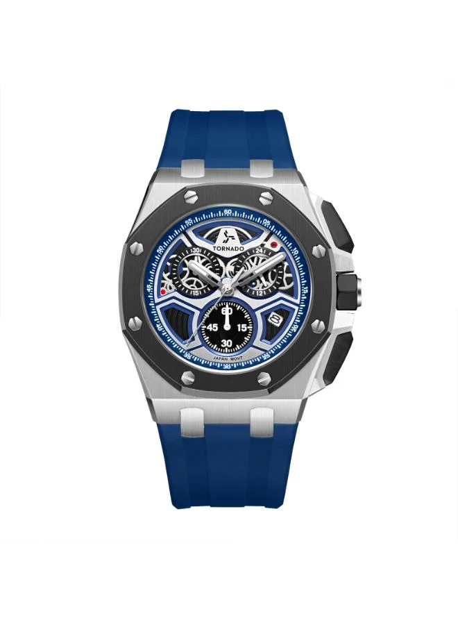 TORNADO Men's Silicone Chronograph Watch T25103-SSLLB - 43mmx52mm mm