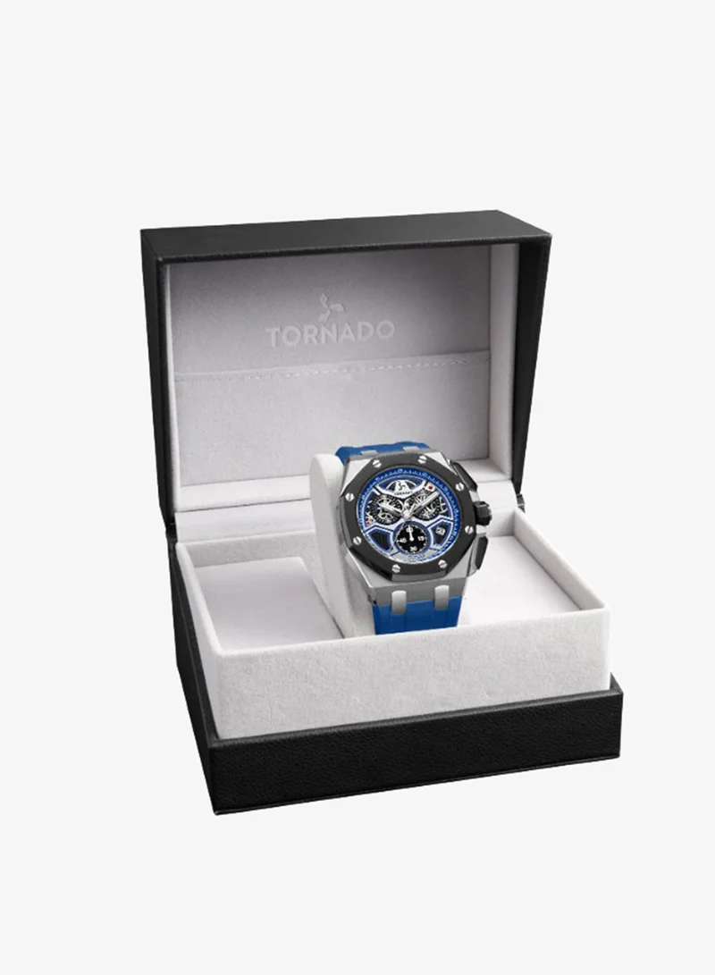 Tornado  Men's High Quality Flexible And Durable Silicone Chronograph Watch T25103-SSLLB - 43mm mm for Men | Best Price UAE