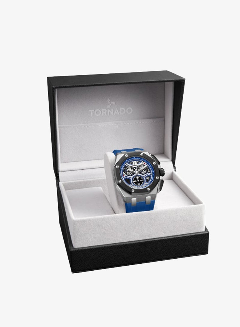 TORNADO Men's High Quality Flexible And Durable Silicone Chronograph Watch T25103-SSLLB - 43mm mm - Image 4