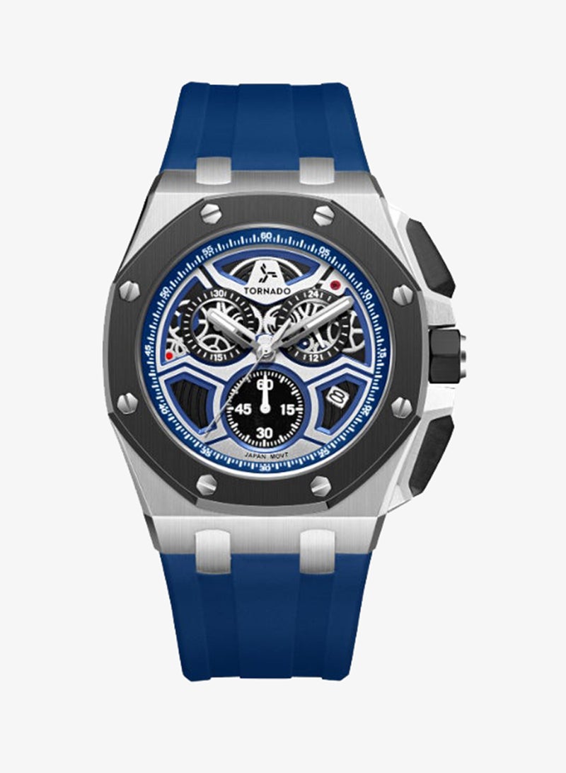 TORNADO Men's High Quality Flexible And Durable Silicone Chronograph Watch T25103-SSLLB - 43mm mm - Image 1