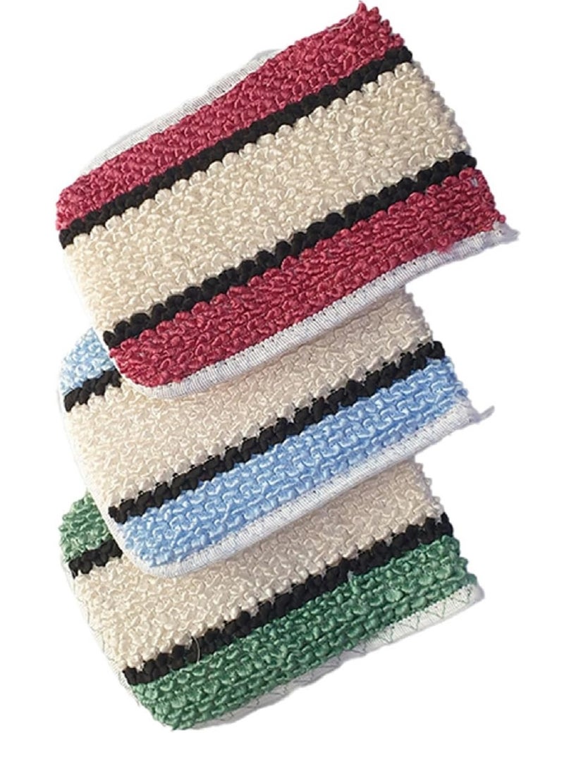 إسكدنيا قفاز تدليك الجسم ليفة صناعية ملونة لطيفة على البشرة هي الخيار الأفضل لتنظيف وتقشير وتفتيح المناطق الداكنة في الجسم محموعة من 3 قطع متعددة الالوان - Image 3