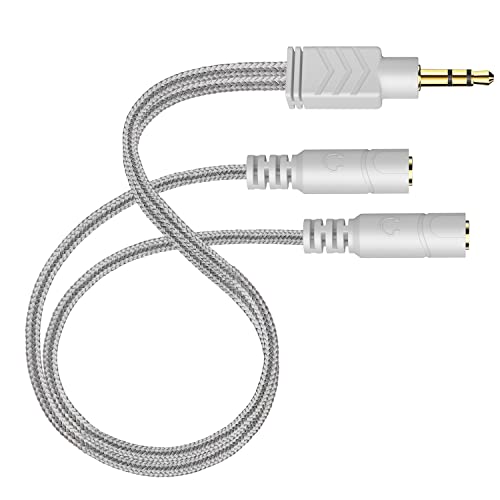DUKABEL Headphone Splitter, AUX Splitter Cable for Headset Knitted 3.5mm Splitter 2-Way Audio Splitter Stereo Audio Y Cable Produces Equal Audio Output for Headphones Earphones Speakers Joy Series - Image 1