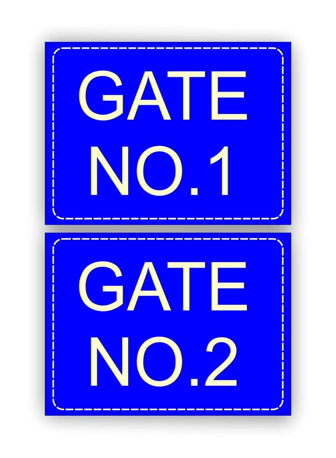 Good Print Zone : Gate Number Sign Board for Gate Size 8"X.11" Inch, 5mm Thick Sunboard Waterproof (GATE 1-2) - Image 1