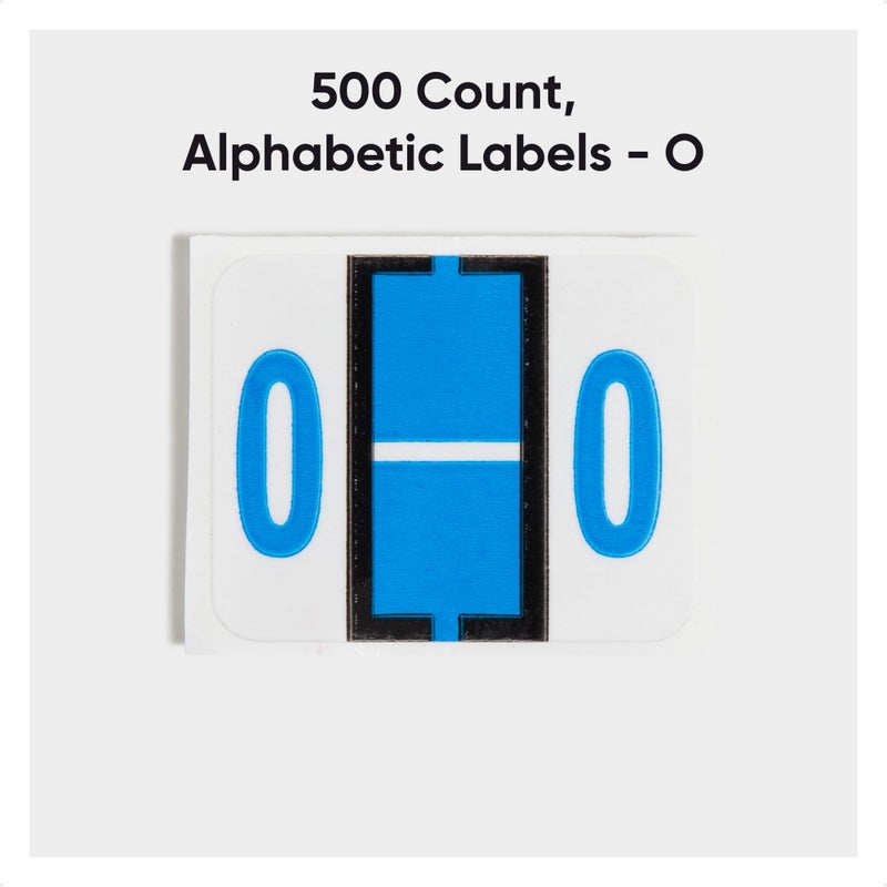 Smead BCCR Bar-Style Color-Coded Alphabetic Label, O, Label Roll, Blue, 500 Labels per Roll, (67085) - Image 2
