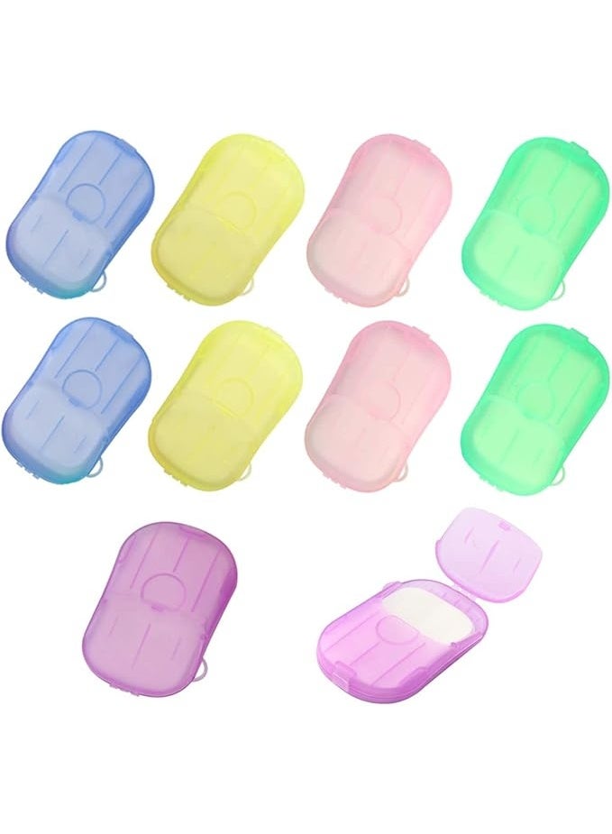 صابون ورقي محمول للسفر – أوراق غسيل يدين قابلة للذوبان في الماء داخل علبة صغيرة – مناسب للرحلات والمدرسة والعمل – متعدد الألوان – عبوة واحدة - Image 3