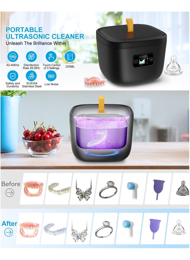 Ru syanl 255ML UV Ultrasonic Cleaner for Denture Mouth Guard Toothbrush Head  Jewelry Ring Diamond  - Image 2