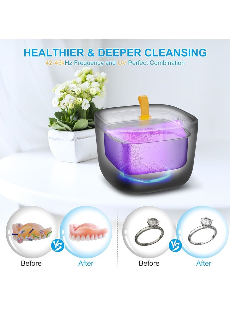 Ru syanl 255ML UV Ultrasonic Cleaner for Denture Mouth Guard Toothbrush Head  Jewelry Ring Diamond  - Image 3