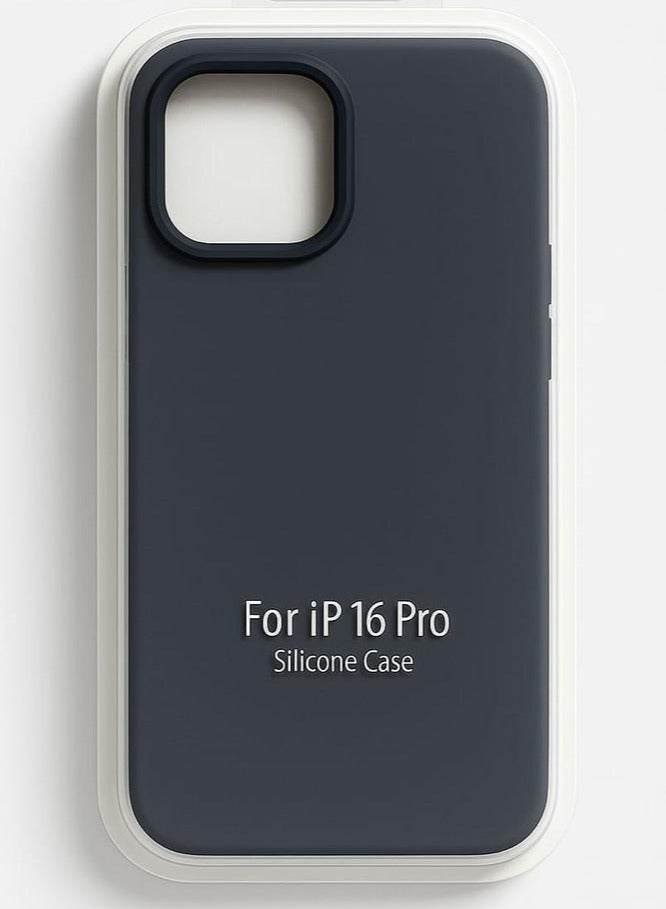 HarabiMed iPhone 16 Pro Silicone Case – Slim Shockproof Protective Back Cover, Soft & Lightweight, Grey - Image 2