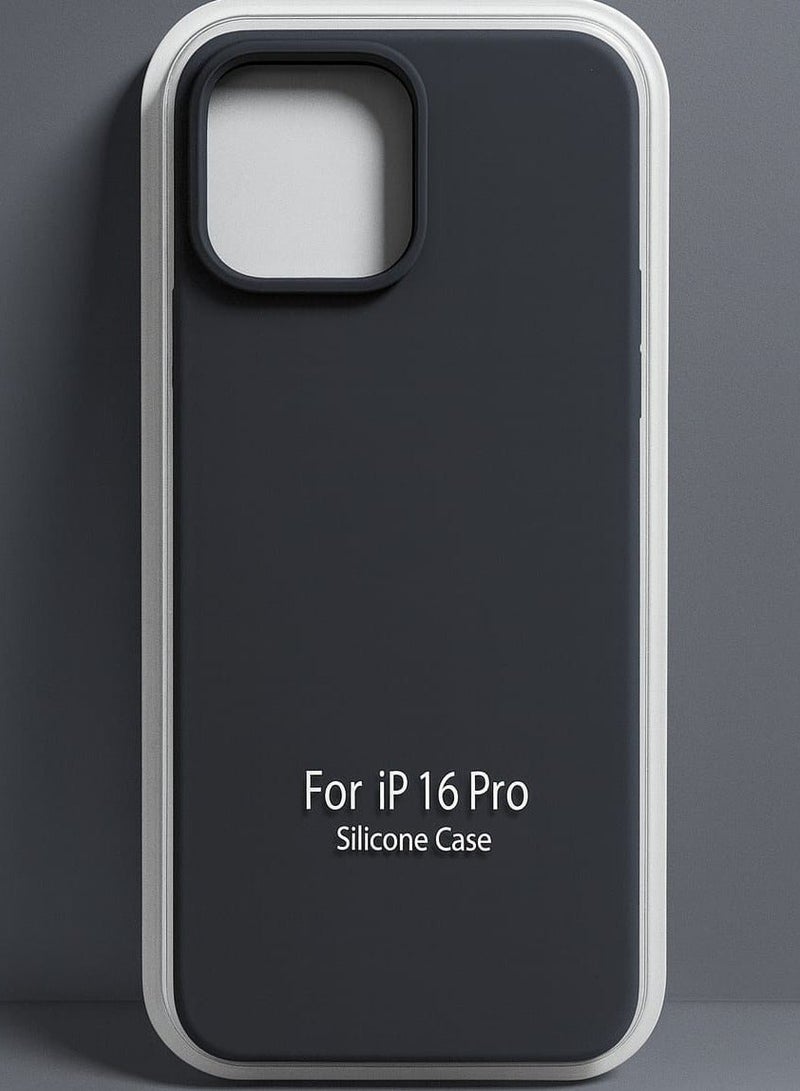 HarabiMed iPhone 16 Pro Silicone Case – Slim Shockproof Protective Back Cover, Soft & Lightweight, Grey - Image 3