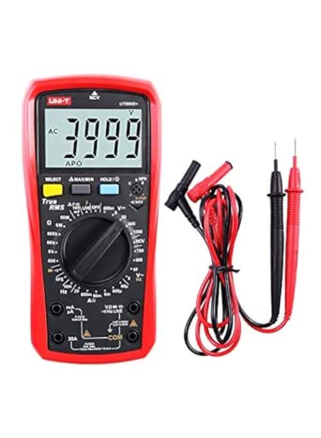 UNI-T Multimeter, UT890D 6000 Counts True RMS Digital Multimeter Ampere Meter AC/DC Voltmeter Voltage Resistance Current Capacitance Frequency Diode Tester Fire Wire Detector with LCD Probe