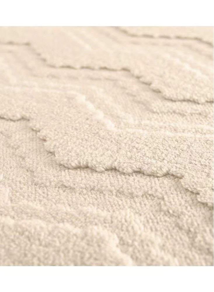 Kutis 1-Piece Bath Mat Anti Slip Bathroom Floor Mats and Quick Dry Bath Rug Super Absorbent Bathtub Mat Polyester Beige 60x40 cm - Image 4