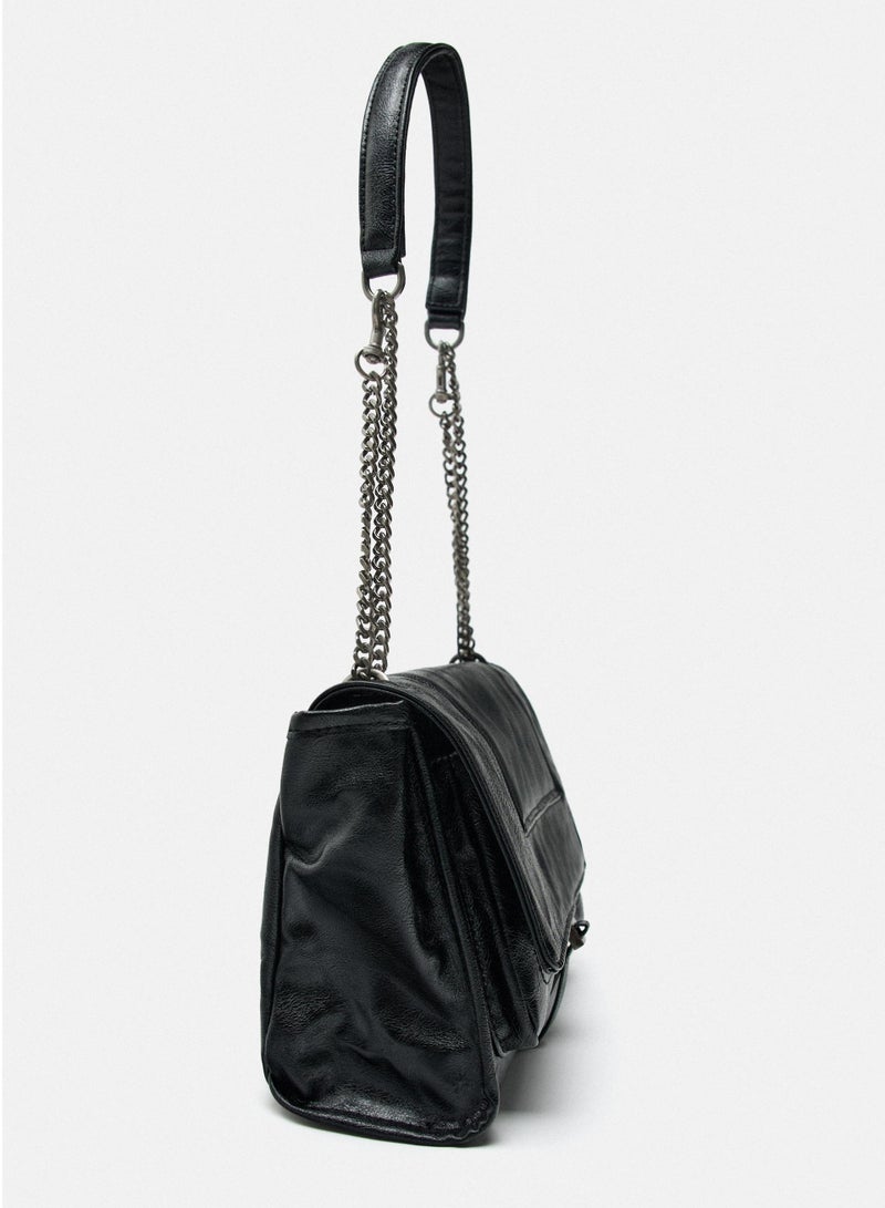 Zara Pleated Hobo Bag Chain Shoulder Bag - Image 4