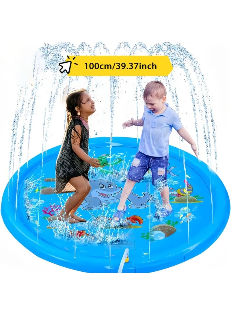ZedForce 100cm Kids Splash Pad – Inflatable Water Sprinkler Play Mat for Toddlers, Outdoor Summer Toy for Backyard, Lawn, Garden – Durable PVC Spray Mat for Boys & Girls Ages 3+ - Image 1