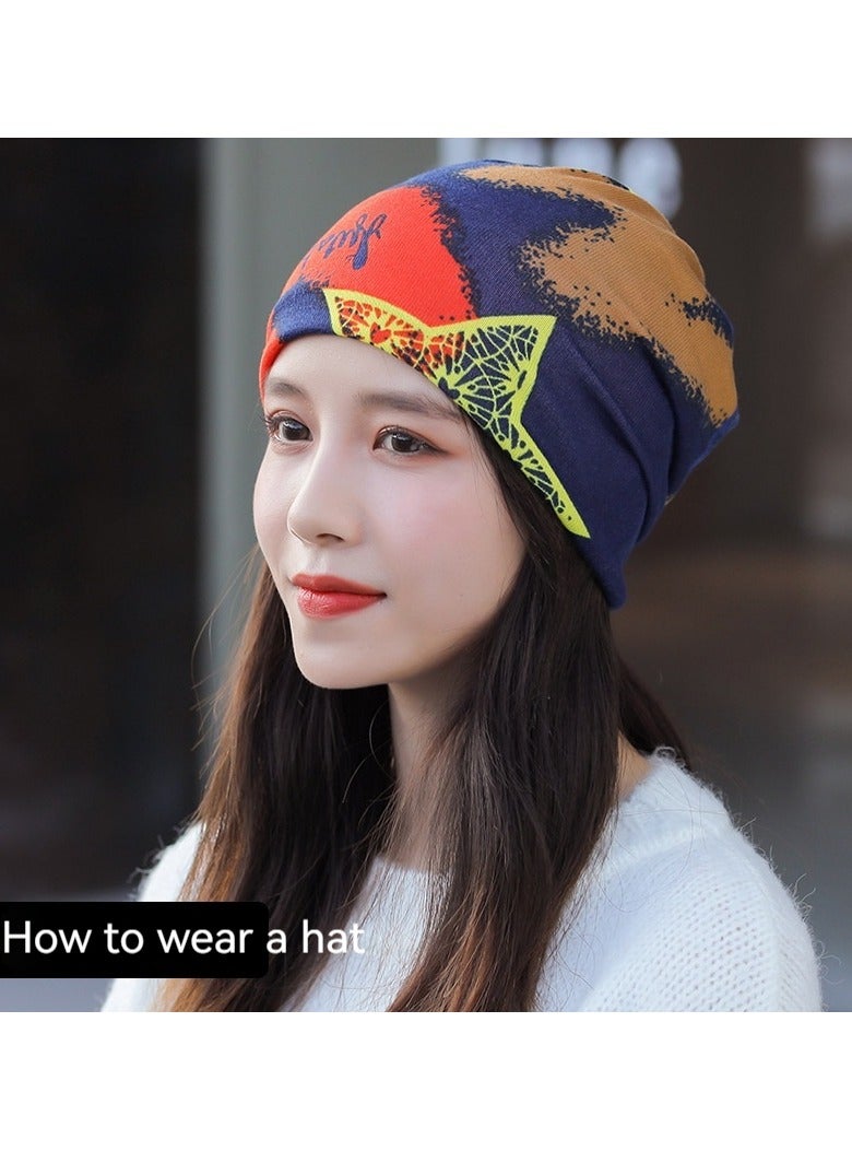 AROAQ Women Casual Beanies Hat, Autumn And Winter Comfortable Twist Hat Bib For Women, Soft Stretchy Women Knit Cap, Warm Neck Sheath Head Hat For Women Girls Teens,(Gray Snowflake) - Image 3