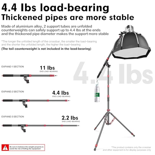 FreeSea Adjustable Extension Boom Arm for Light CStands 67 to 22 Lightweight Portable Adjustable Flash and Fill Light for Photography Lighting - Image 3
