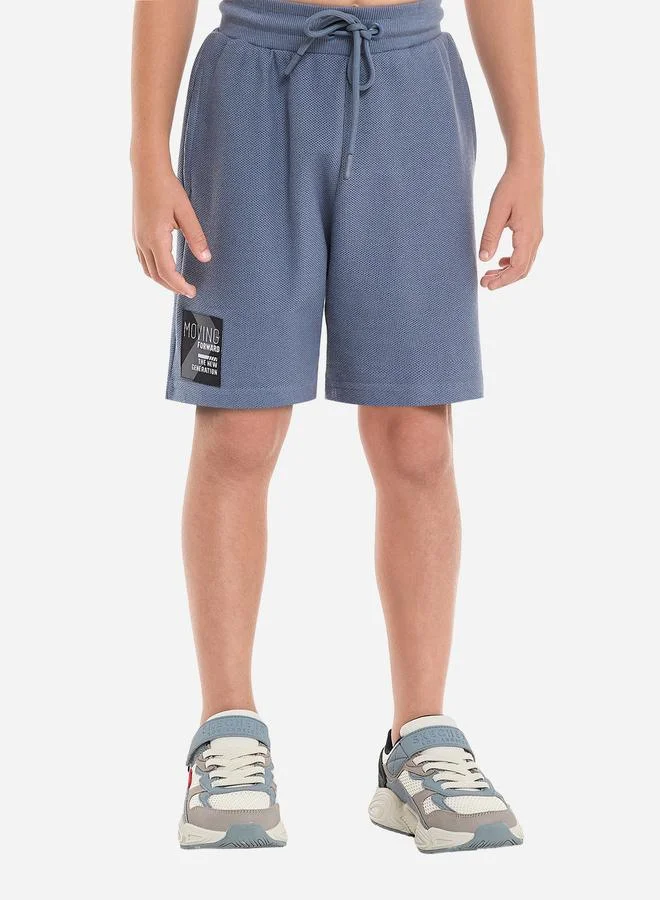 victor and jane Victor And Jane Blue Cotton Short Sleeve T-Shirt and Shorts Set