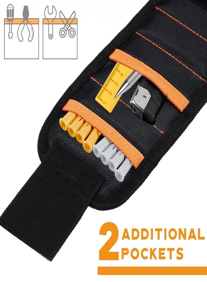 Kigeli 4 Pcs Christmas Men Magnetic Wristband Gifts for Holding Screws Men Adjustable Tools Holder Belt with 15 Magnets Tool Gift for Dad Husband Handyman Grandpa Birthday - Image 4