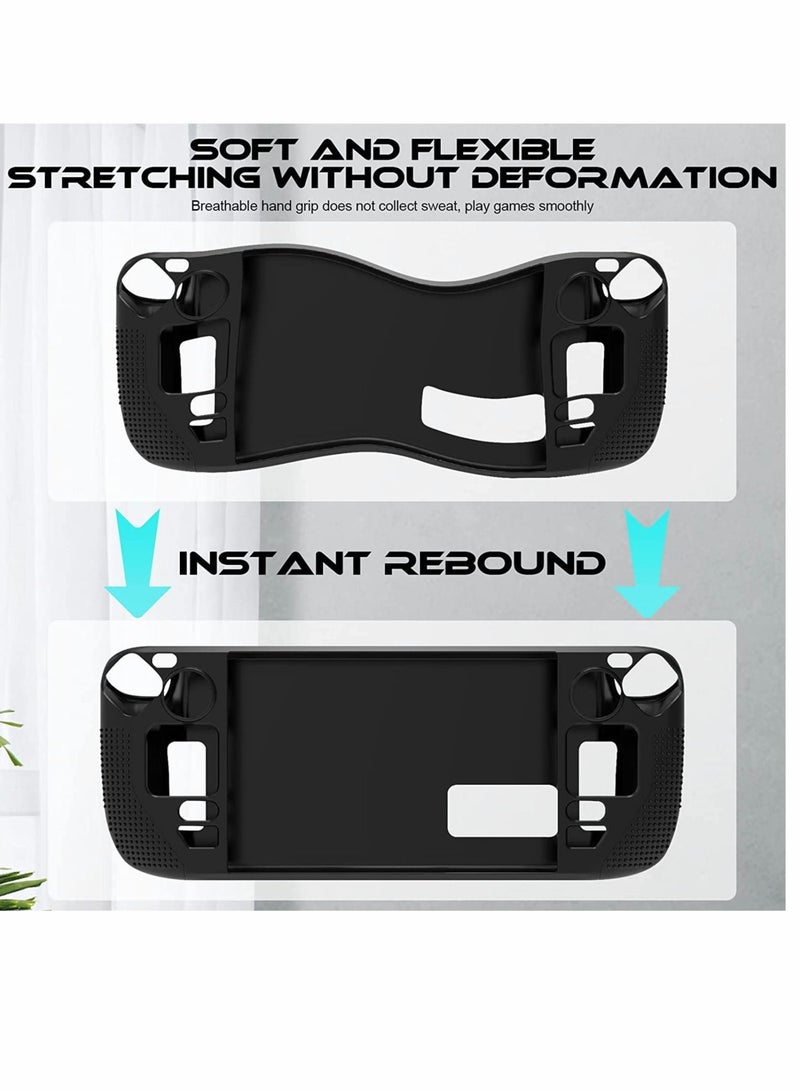 KASTWAVE حافظة واقية متوافقة، لجهاز فالف ستيم ديك، غطاء سيليكون كامل الحماية، مع جزيئات مقاومة للانزلاق واقي مضاد للصدمات، غلاف قبضة لجهاز ستيم ديك -أسود - Image 4