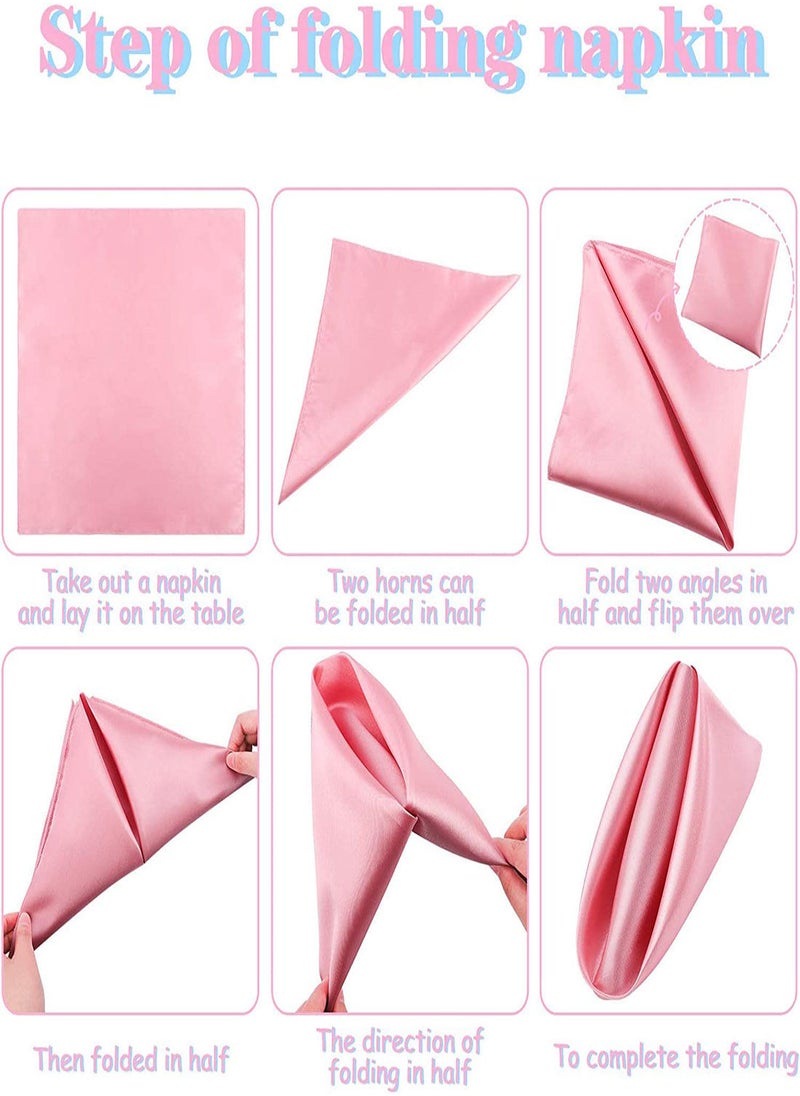 SYOSI Satin Napkins, Square Table Napkins, 10Pcs 17x17" Soft Dinner Napkins Elegant Silk Napkins for Dinner Wedding Parties, Soft Smooth Fabric Washable Napkins for Parties, Weddings Dinners  - Image 3