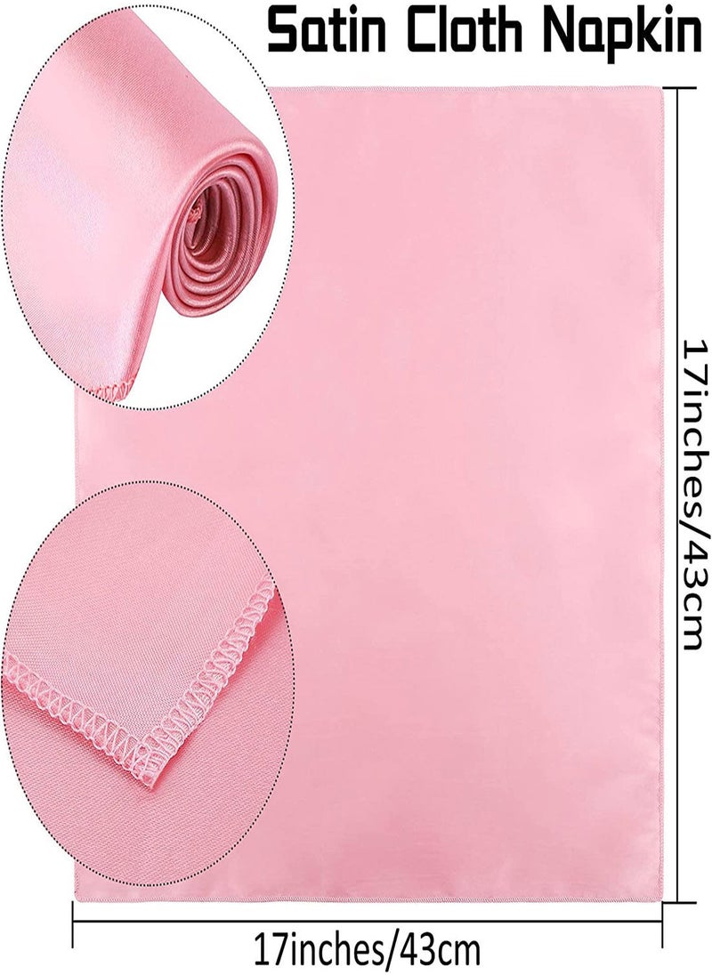 SYOSI Satin Napkins, Square Table Napkins, 10Pcs 17x17" Soft Dinner Napkins Elegant Silk Napkins for Dinner Wedding Parties, Soft Smooth Fabric Washable Napkins for Parties, Weddings Dinners  - Image 4