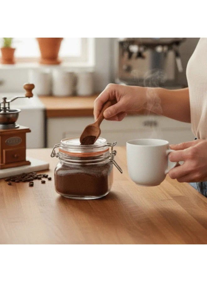 Danny Home Square Glass Airtight Storage Jar – 525ml | Food Container with Clip Lid & Silicone Seal - Image 2