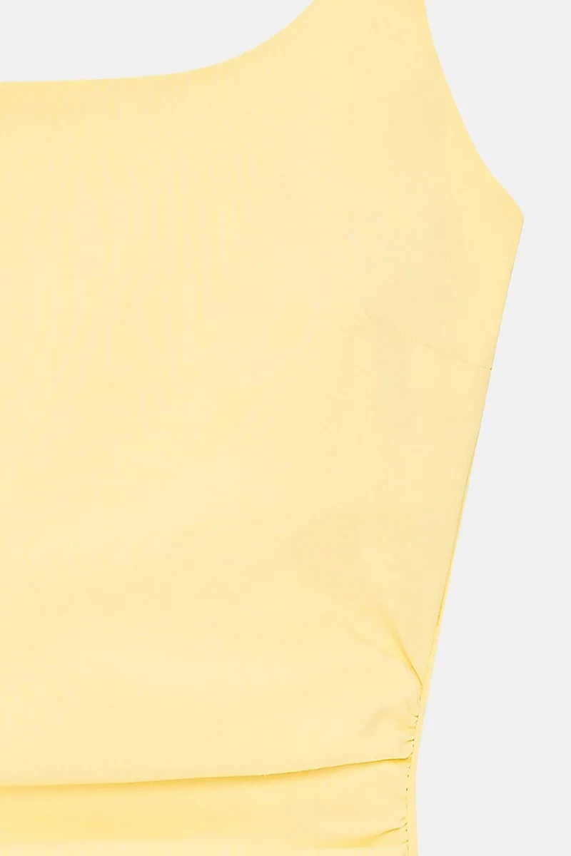 Dilvin Lemon Yellow DILVIN Women’s Sleeveless Bodycon Midi Dress for Women | Best Price UAE