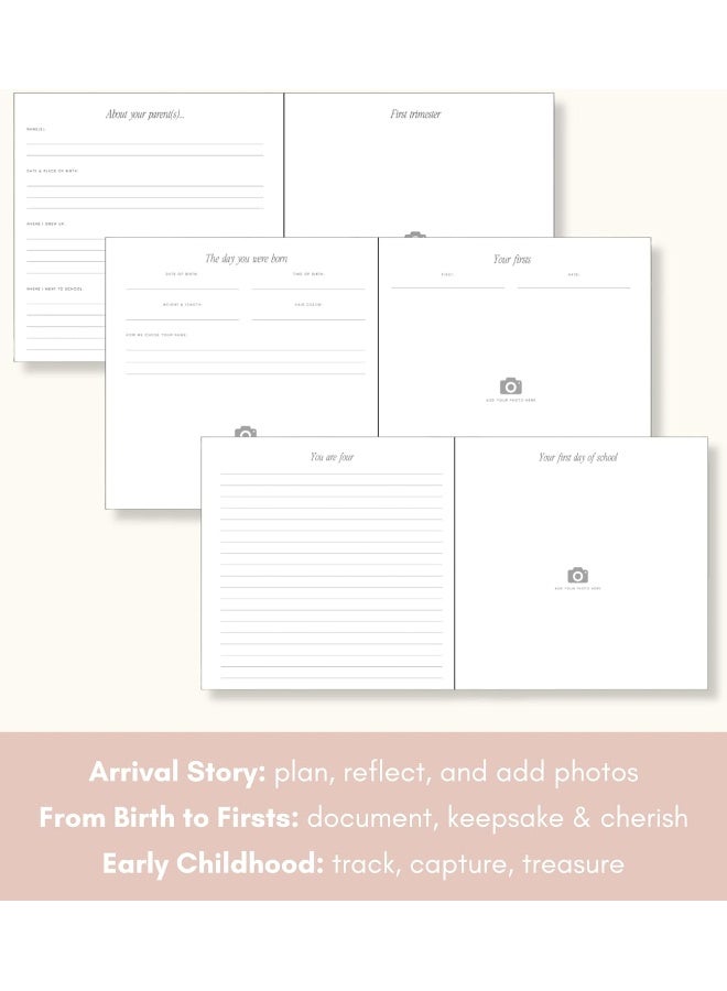 Lamare كتاب لاماري للسنة الأولى للطفل - كتاب ذكريات للأطفال والبنات - كتاب milestones من الحمل إلى الطفولة - هدية كتاب ذكريات لطيفة - Image 4