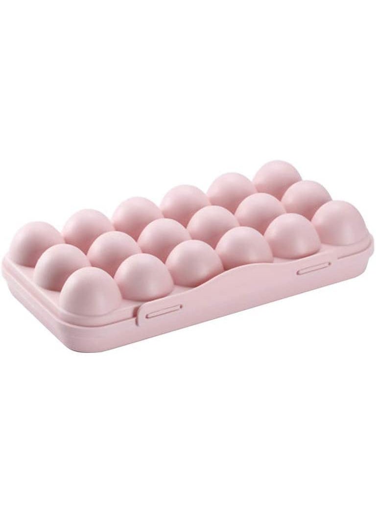 COSKIRA COSKIRA 18 Grid Eggs Carrier ContainerPlastic Egg Holder TraysStackable Egg Storage Box Fridge Egg Holder with Lid for Protect Egg Storage Container for Fridge Keep Egg FreshPink1pc  - Image 3