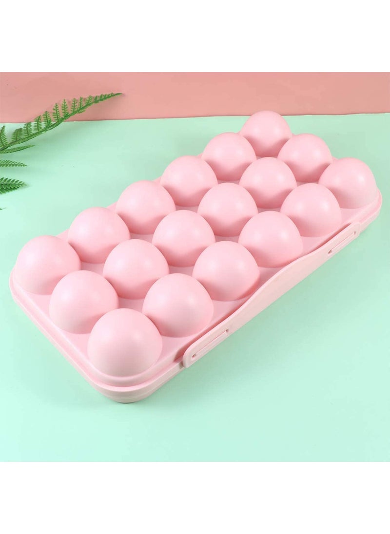 COSKIRA COSKIRA 18 Grid Eggs Carrier ContainerPlastic Egg Holder TraysStackable Egg Storage Box Fridge Egg Holder with Lid for Protect Egg Storage Container for Fridge Keep Egg FreshPink1pc  - Image 5