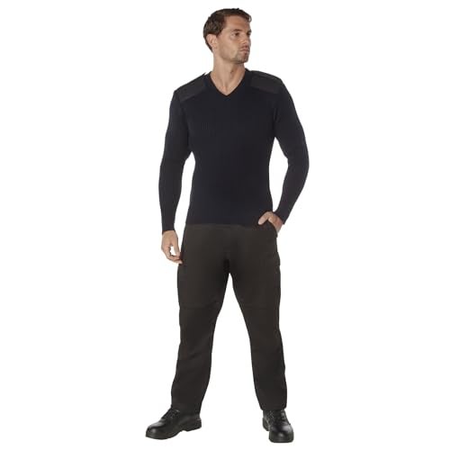 Rothco Acrylic V-Neck Sweater – Active-Duty Approved Warmth with Rugged Style – Navy Blue – L - Image 4