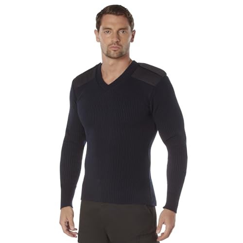 Rothco Acrylic V-Neck Sweater – Active-Duty Approved Warmth with Rugged Style – Navy Blue – L - Image 2