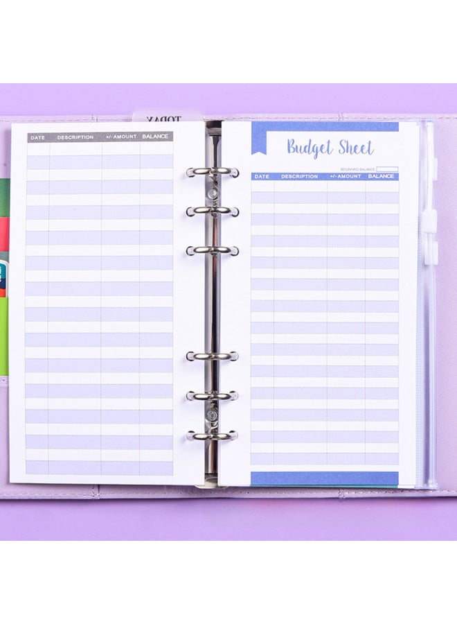 Start A6 Binder Creative Notebook Zipper Bag Macaron Pu Leather Loose-leaf Book Cash Budget Hand Book - Image 3