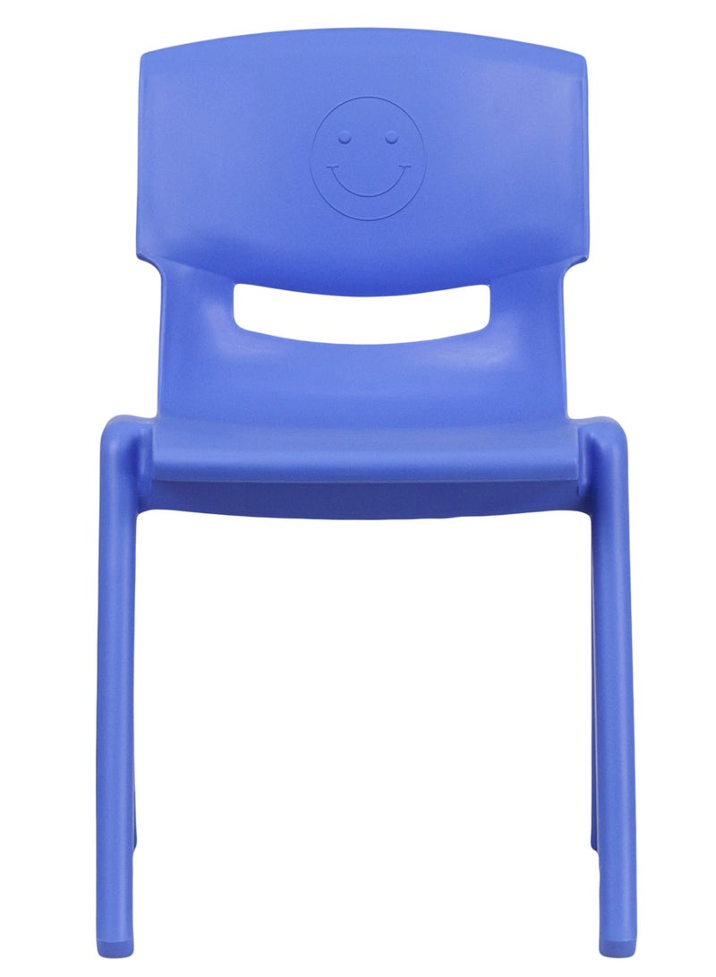 فنز  4 قطع من كراسي التعلم البلاستيكية القابلة للتكديس من فنز للأطفال، 42 × 38 × 61 سم، الكرسي المثالي لغرف اللعب والمدارس ودور الحضانة والمنزل، باللون الأزرق - Image 3