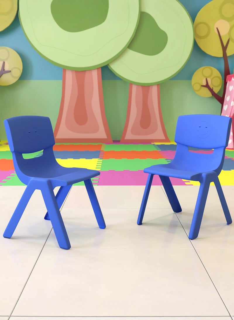 فنز  4 قطع من كراسي التعلم البلاستيكية القابلة للتكديس من فنز للأطفال، 42 × 38 × 61 سم، الكرسي المثالي لغرف اللعب والمدارس ودور الحضانة والمنزل، باللون الأزرق - Image 5