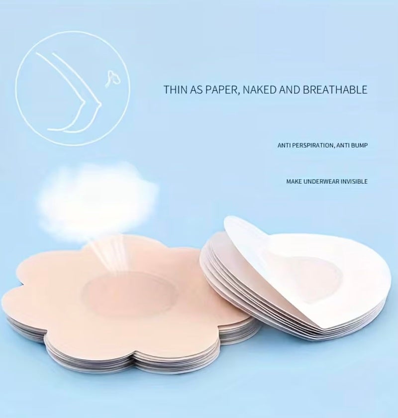 Cloth Nipple Covers, Thin Breathable Anti-Perspiration Pads, Invisible Undergarment Accessories, 5 Pairs - Image 2