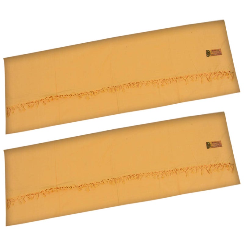 EthnicAlive Bhagalpuri Silk Dull Yellow Combo Chadar for All Season Use Exclusive Malmal Yellow Chadar_Size (60 inch x 108 inch) Pack of 2 - Image 2