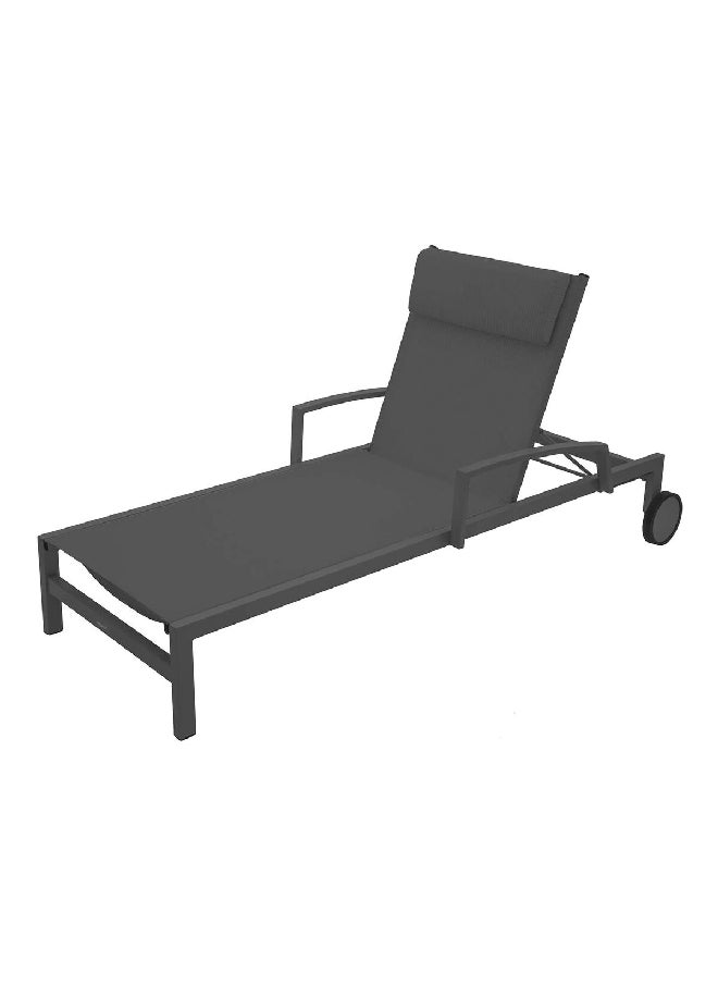 atmosphera Ocala Aluminium Reclining Backrest Deck Chair Anthracite Grey 65 x 197 x 12 cm 149661  - Image 1