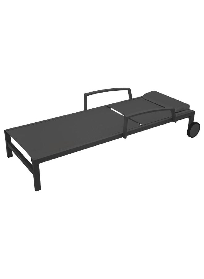atmosphera Ocala Aluminium Reclining Backrest Deck Chair Anthracite Grey 65 x 197 x 12 cm 149661  - Image 3