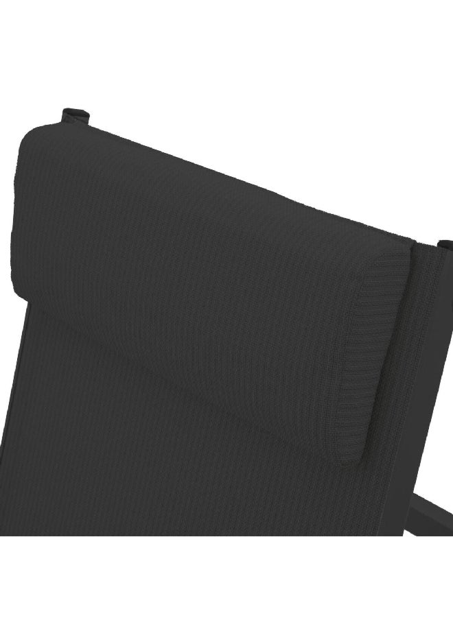 atmosphera Ocala Aluminium Reclining Backrest Deck Chair Anthracite Grey 65 x 197 x 12 cm 149661  - Image 4