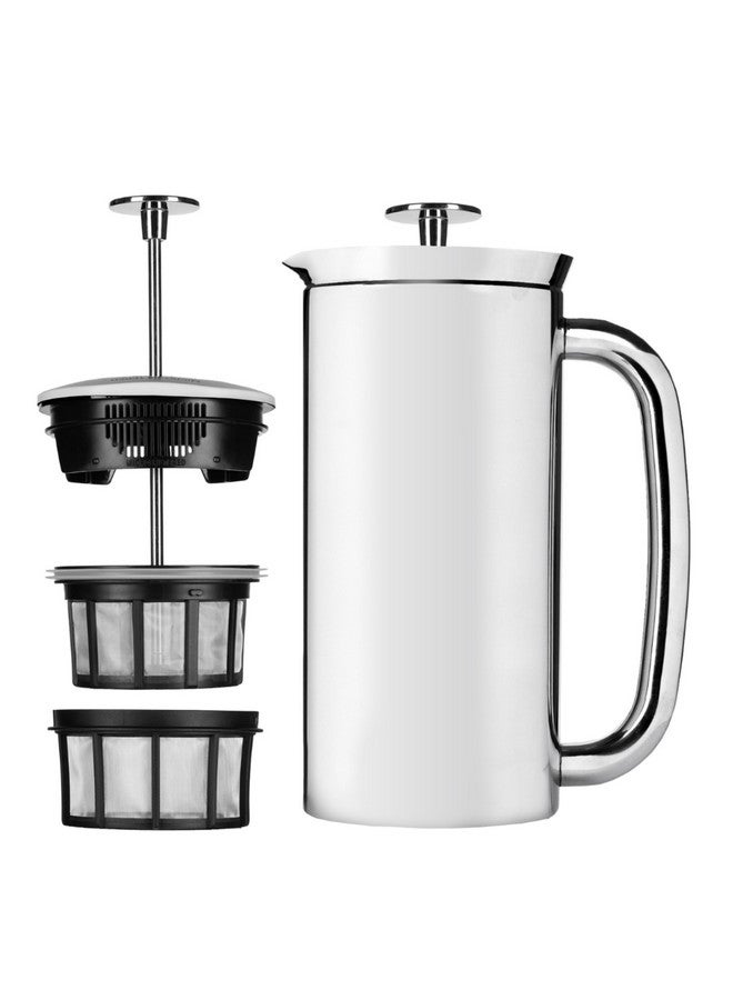 Espro صانعة القهوة الفرنسية ESPRO P7 - مصنوعة من الفولاذ المقاوم للصدأ المعزول ذو الجدران المزدوجة مع فلتر دقيق، 18 أونصة، فولاذ مقاوم للصدأ مصقول - Image 1