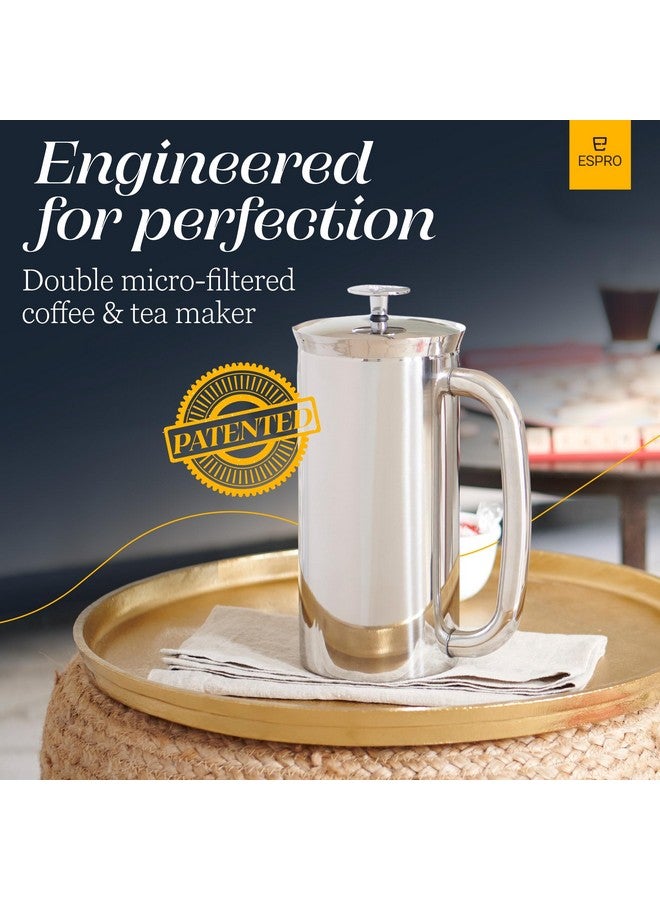 Espro صانعة القهوة الفرنسية ESPRO P7 - مصنوعة من الفولاذ المقاوم للصدأ المعزول ذو الجدران المزدوجة مع فلتر دقيق، 18 أونصة، فولاذ مقاوم للصدأ مصقول - Image 2