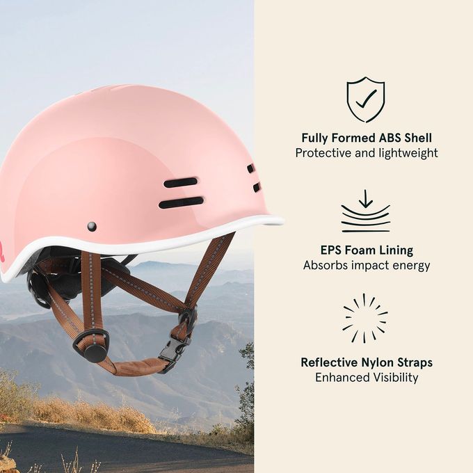 Retrospec Remi Kids' Bike Helmet for Youth Boys & GirlsBicycle Helmet with Built-in Visor and Adjustable Reflective Straps for Skateboarding, Scooters, Rollerblading Blush 49-53cm - Image 2