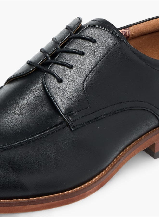 DUCHINI Mens Solid Derby Shoes With Lace-Up Closure  - Image 3