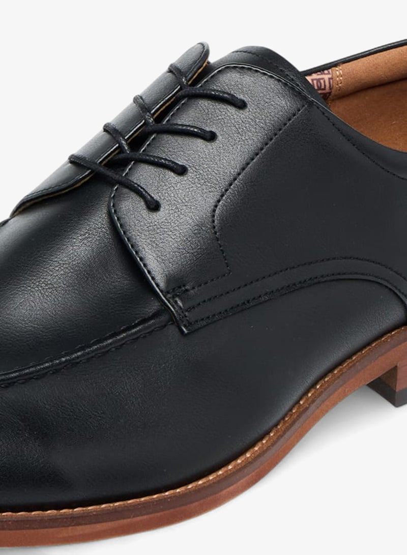 DUCHINI Mens Solid Derby Shoes With Lace-Up Closure - Image 3