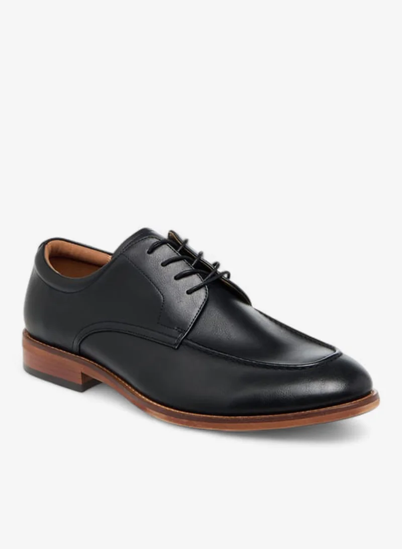 DUCHINI Mens Solid Derby Shoes With Lace-Up Closure