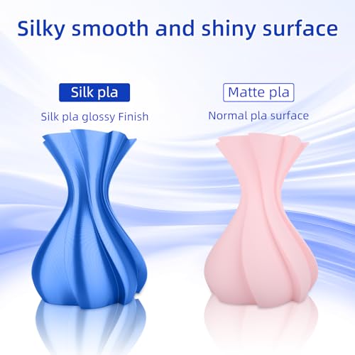 3DHoJor Silk PLA Filament 1.75mm, Silk PLA 3D Printer Filament, 2.2 LBS (1KG) Cardboard Spool, Fit Most FDM 3D Printer, Silk Blue - Image 2